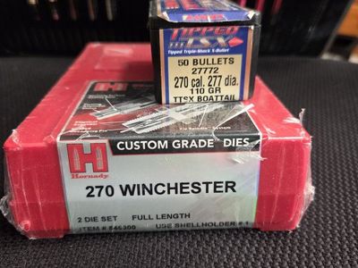 270 Win Dies with brass and bullets