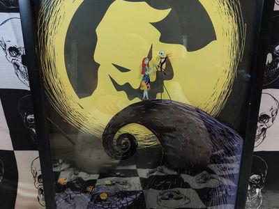 The Nightmare Before Christmas Jack & Sally 3D layered shadowbox Disney Art
