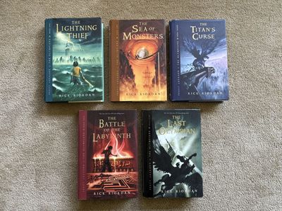 Percy Jackson and the Olympians Complete Series, by Rick Riordan (first edition hardcovers)