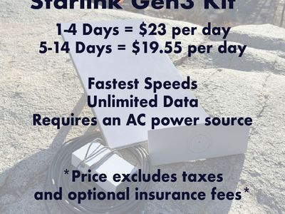 Starlink High Speed Internet Rentals - Unlimited Data - $23 Per Day