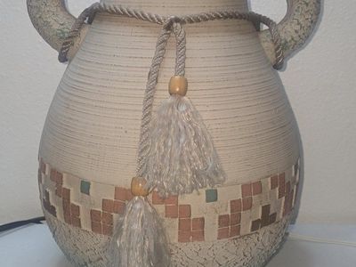 Vintage 1980s Southwestern Style Ceramic Lamp