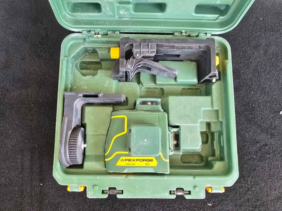 APEXFORGE X12 3D Laser Level Kit, 3x360 Self-leveling Green Cross Line, 196ft Outdoor Pulse Mode, 52