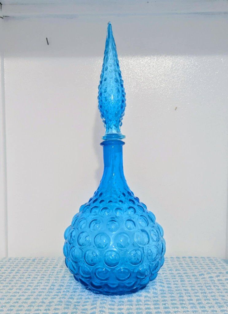 Vintage Bubble glass Genie bottle decanter