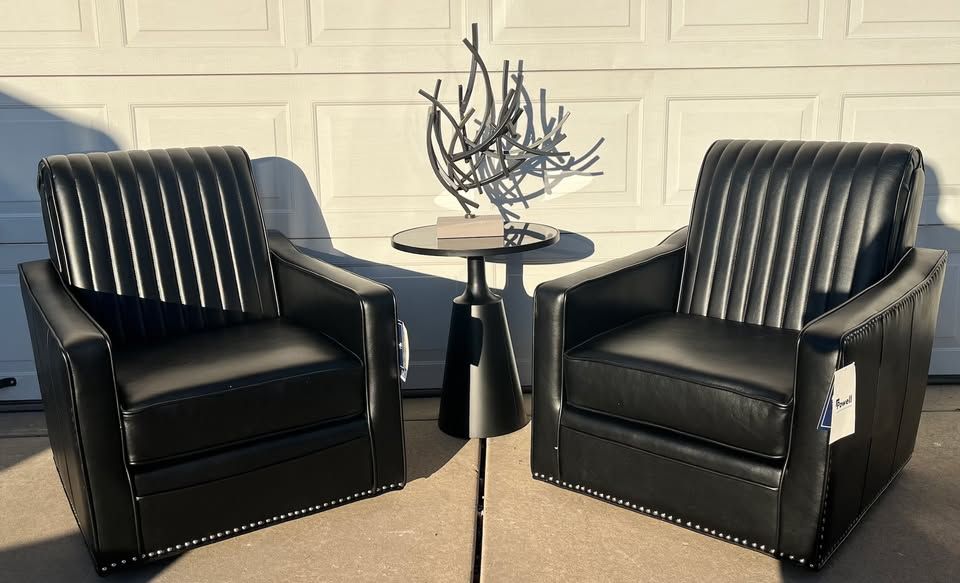 Powell Home Decor Swirl Chair Set + Glass Side Table – New!