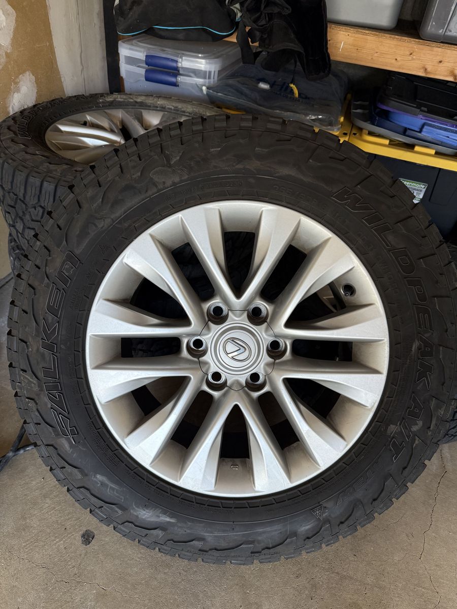 Lexus GX460 OEM 18” Wheels + Falken Wildpeak AT3W Tires (Set of 5)