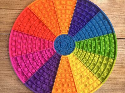 Jumbo Rainbow Pop It Fidget Toy Giant Circular Silicone Bubble Popper