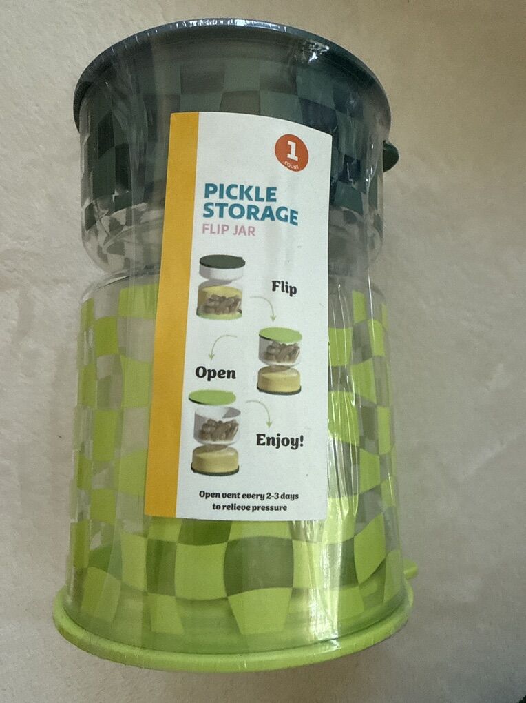 Pickle, Olive, Peaches....Flip  Storage Jar