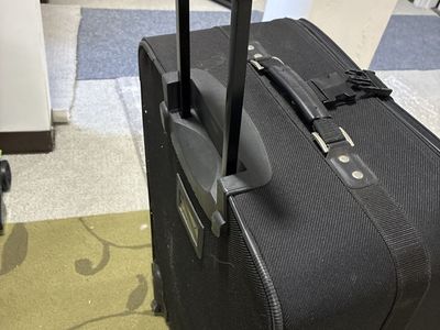 Black Rolling Suitcase - Expandable Luggage with Retractable Handle