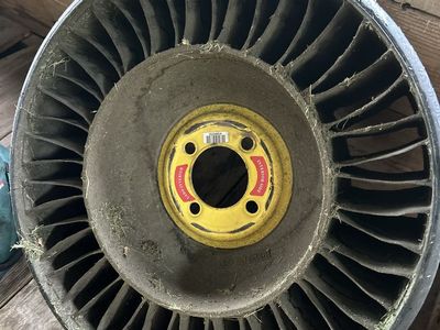 Used Tweel Airless Mower Tire Wheel Assembly with Yellow Hub