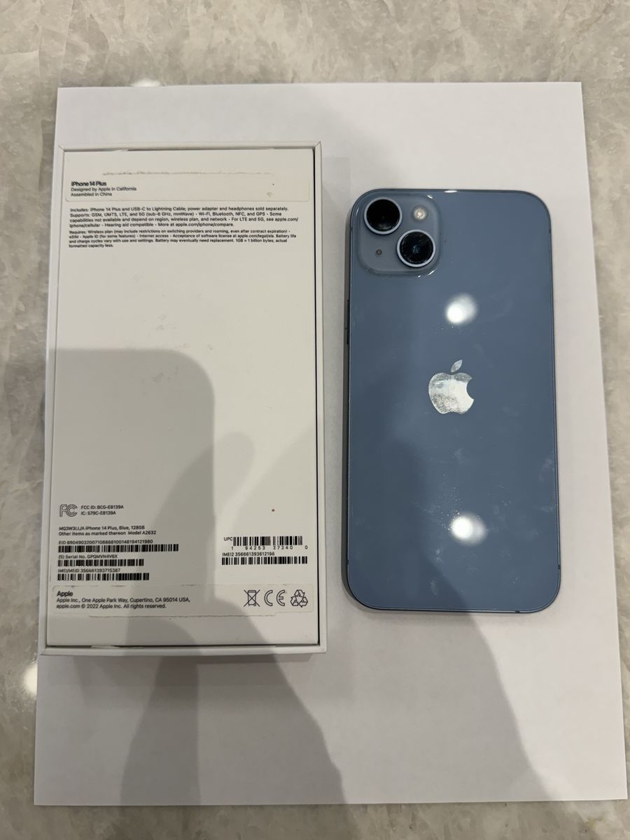 Apple iPhone 14 Plus 128GB Blue Unlocked iOS Smartphone - Excellent Condition