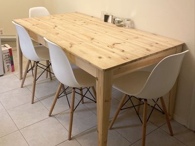 Solid Knotty Pine Dining Table