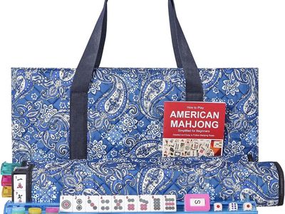 American Mahjong Game Set, 166 Quality White Tiles carrying bag boho, quilted New