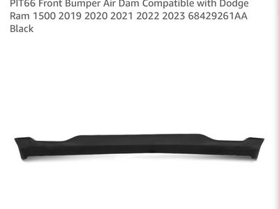 PIT66 Front Bumper Air Dam for Dodge Ram 1500 (19-23) - Black - P/N: 68429261AA