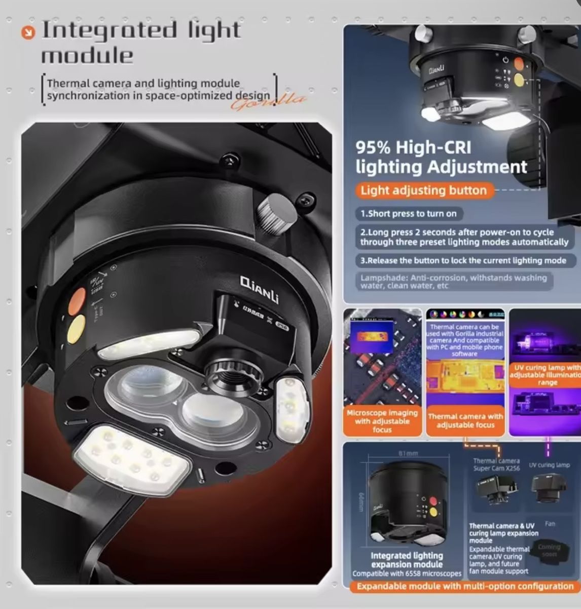 QianLi Gorilla Trinocular 6558 microscope