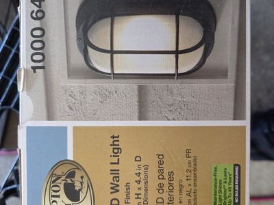 Hampton Bay Exterior LED Wall Light - Black Finish, Energy Star, Integrated LED, No Bulbs Required