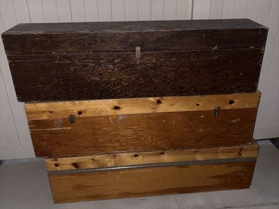 Springbar Tent Pole Cases - Vintage Wooden Storage Boxes (Set of 3)