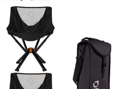 CLIQQ Camping Chairs 2-Pack with Carry Bag - Lightweight Portable Lawn Chair, Supports 400 lbs, Black