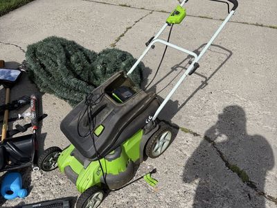 Free electric lawn mower with batteries