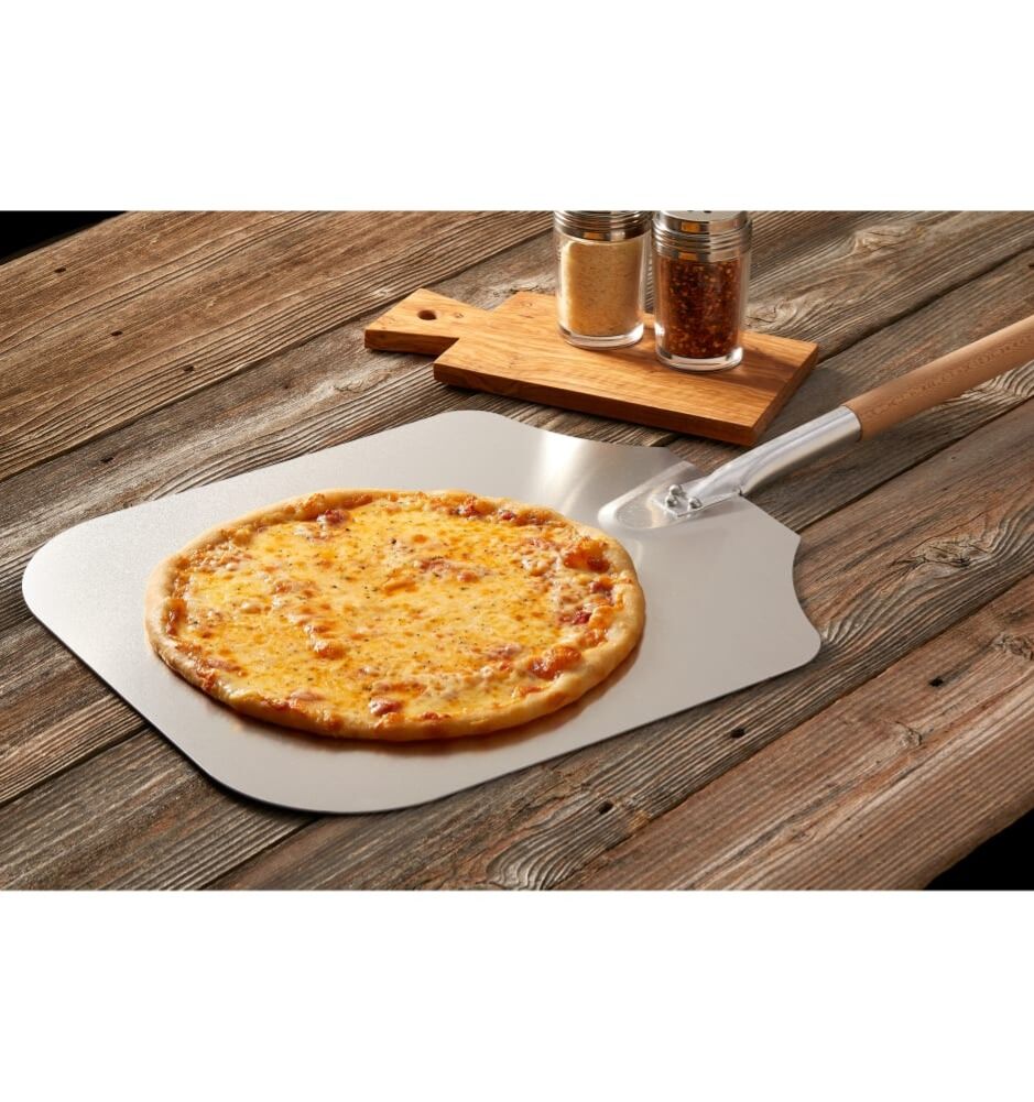American Metalcraft  52" Pizza Peel w/ 18" x 16" Aluminum Blade,  With 52 " Wood Handle for Deep Pizza Ovens