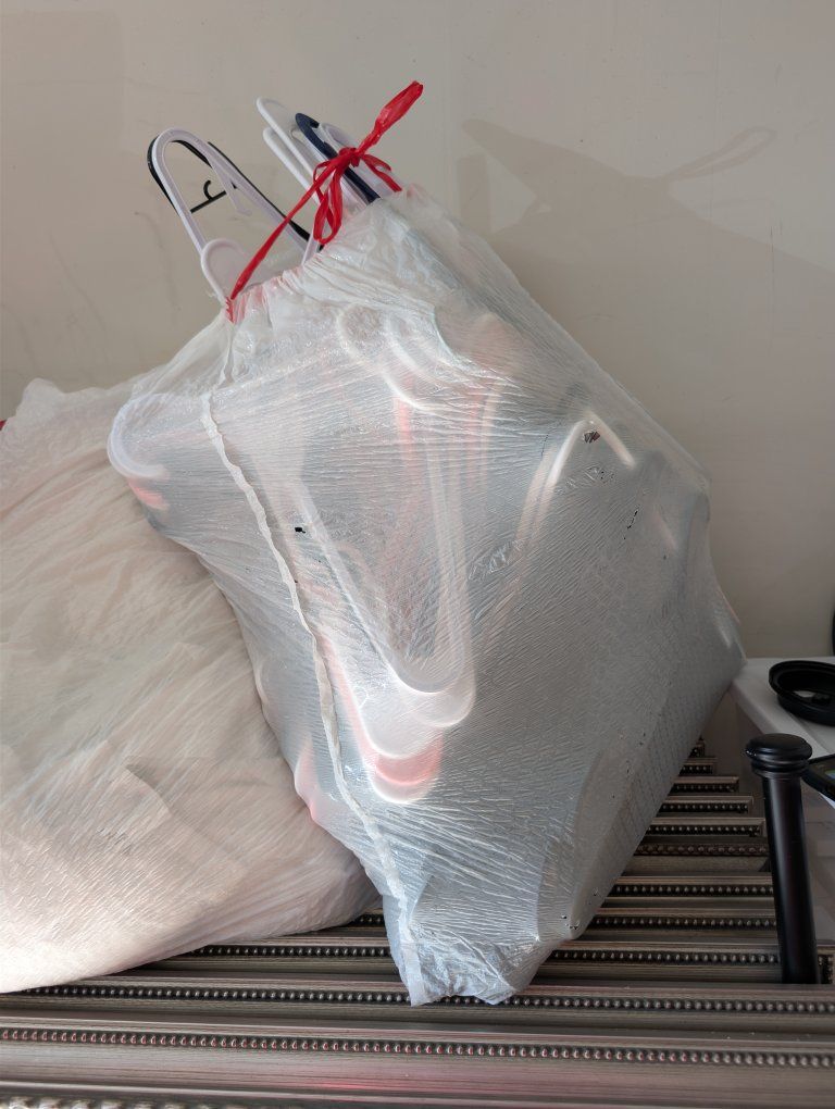 Large Bag of Bulk Plastic Clothes Hangers
