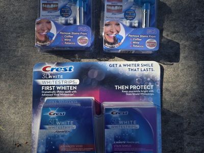 2 Luma Smile Whiten & Polish and Crest 3D White Whitestrips Kit - Advanced Vivid & Stain Shield