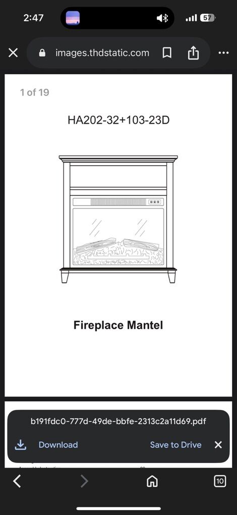 Whalen fireplace and mantel
