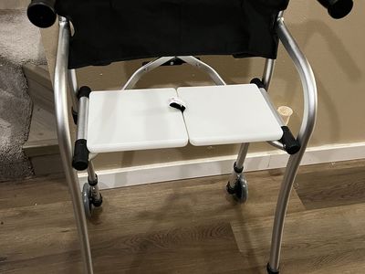 Lightweight Foldable Walker W/ Seat And Organizer