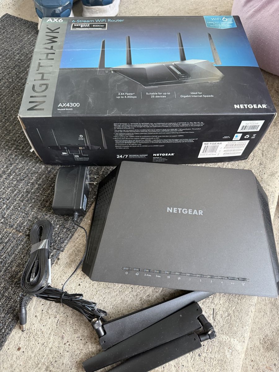 NETGEAR Nighthawk AX6 AX4300 6-Stream WiFi 6 Router with Power Adapter