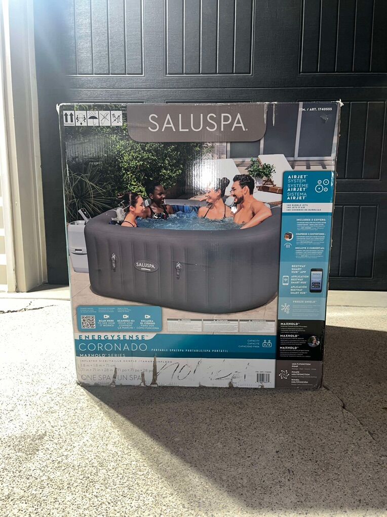 New Inflatable Spa With Cover Fits 4-6