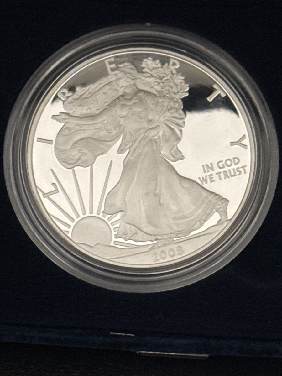2008 American Eagle One Ounce Silver Proof Coin with Box and COA