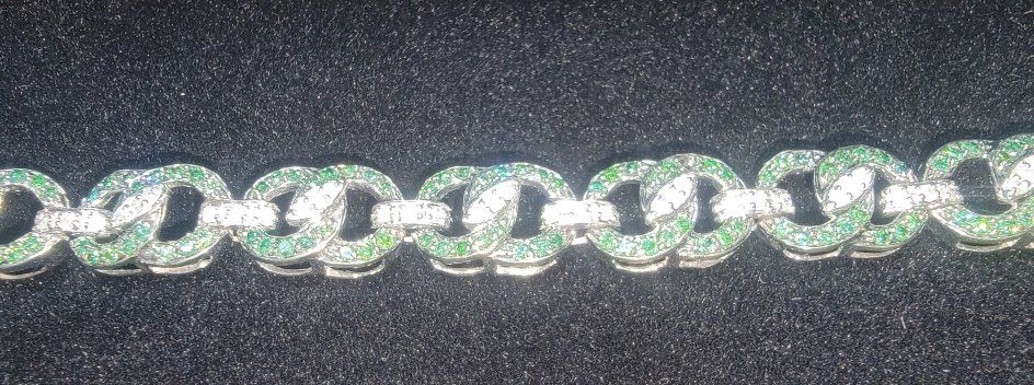 Custom 10K White Gold Link Bracelet