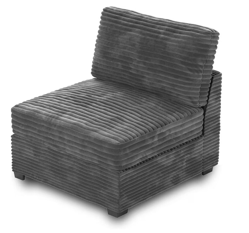New Corduroy Armless Chair Couch side Piece Soft