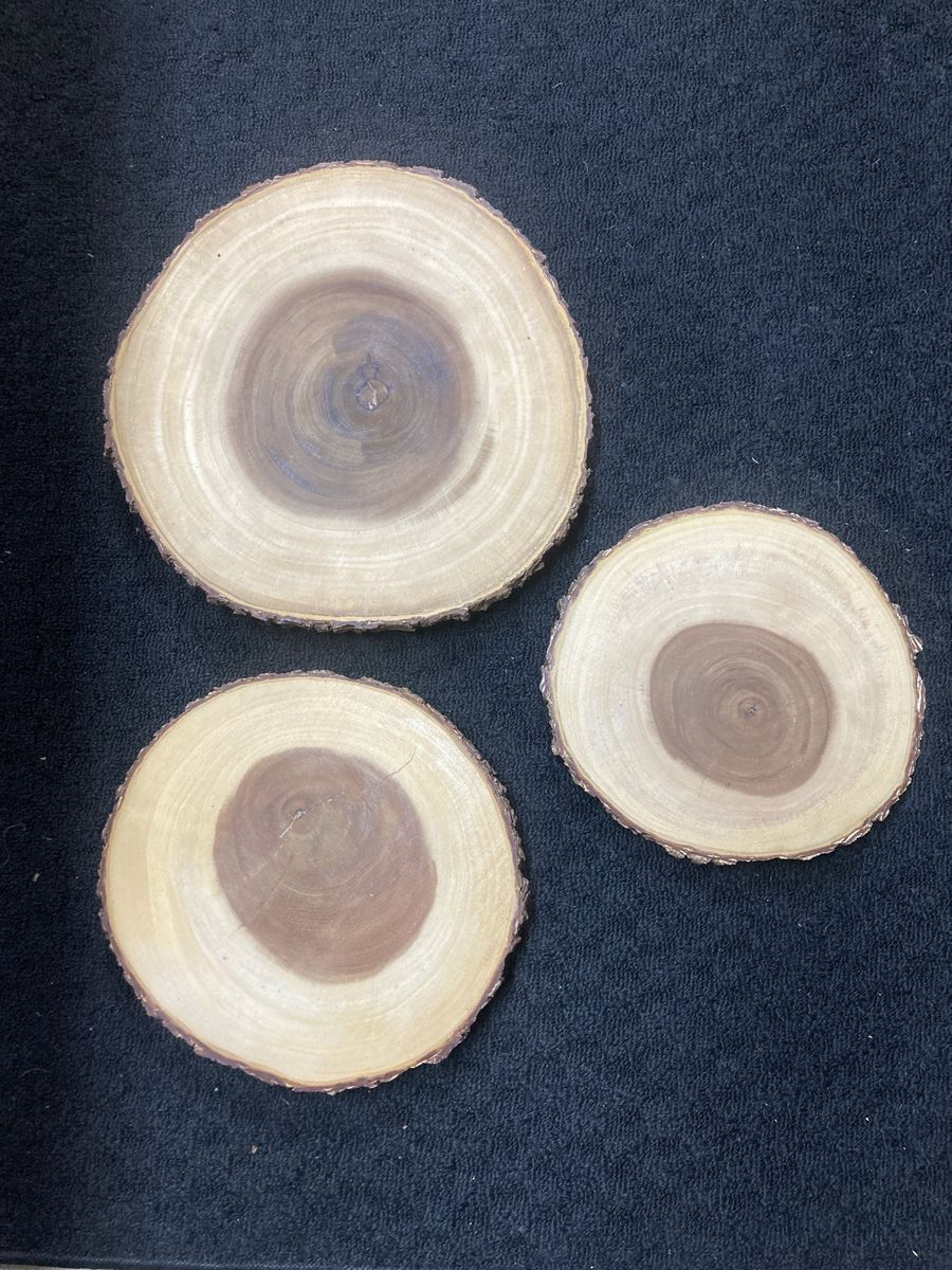 NEW Cake Plates Wood Set / 3