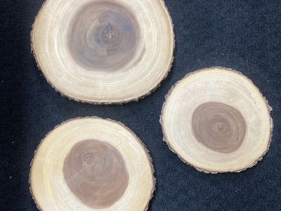 NEW Cake Plates Wood Set / 3
