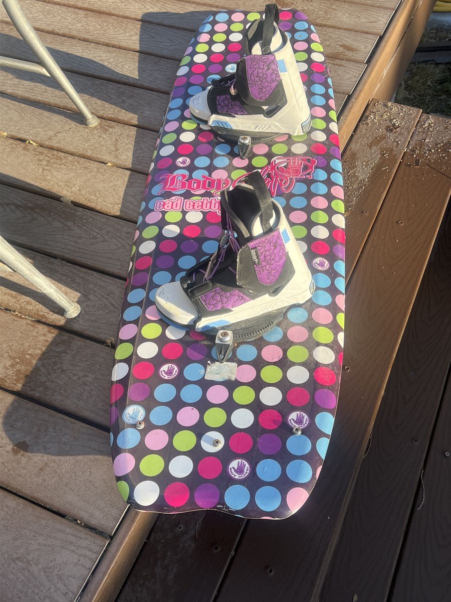 Bad Betty Body Glove Wakeboard with Bindings - Multi-color Polka Dot Design