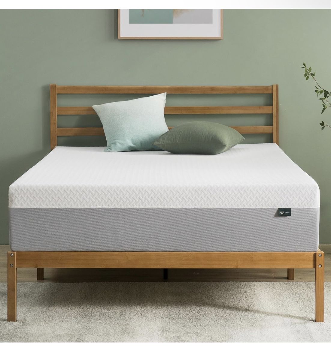 Zinus 12 Inch Green Tea Essential Memory Foam Mattress [New Version], Queen, Fiberglass Free