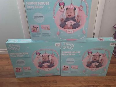 Bright Starts Disney Baby Minnie Mouse Rosy Skies Comfy Bouncer