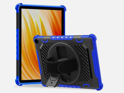 TASSKTO Amazon Fire HD 10 & 10 Plus Case 13th Gen 360 Stand Hand Strap Blue