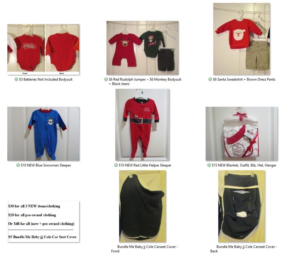 Infant Baby Boy Christmas Clothes Outfits Sleepers Shirts Pants Size 0-3 Months-GUC