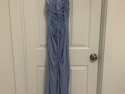 Dillards Light Blue Glittery Formal Prom Dress Size 1/2
