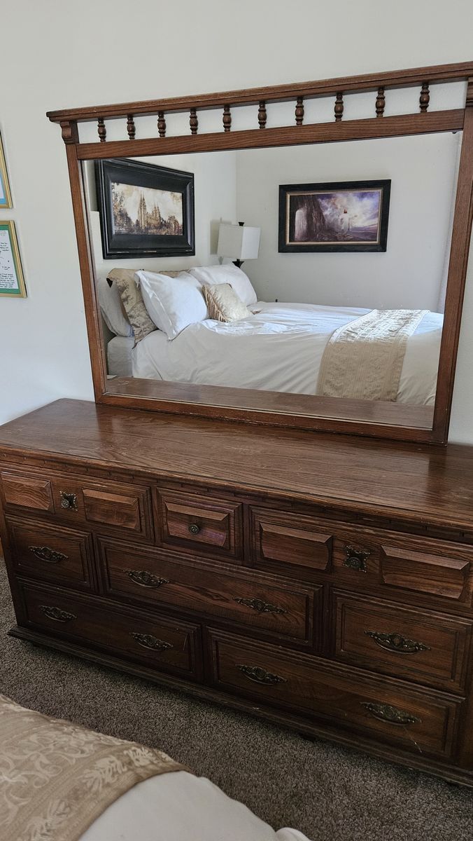 Dresser and mirror