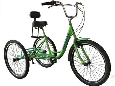Like-New MoonCool 26" 7-Speed Adult Tricycle + Folding Hitch Rack & Extras