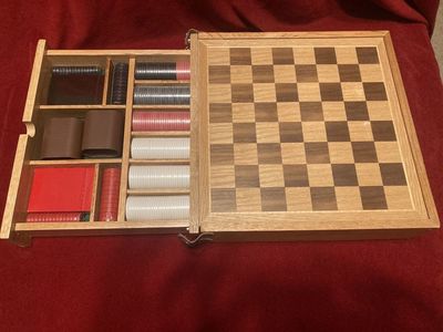 Vintage Marlboro Solid Wood Backgammon & Checker Set New