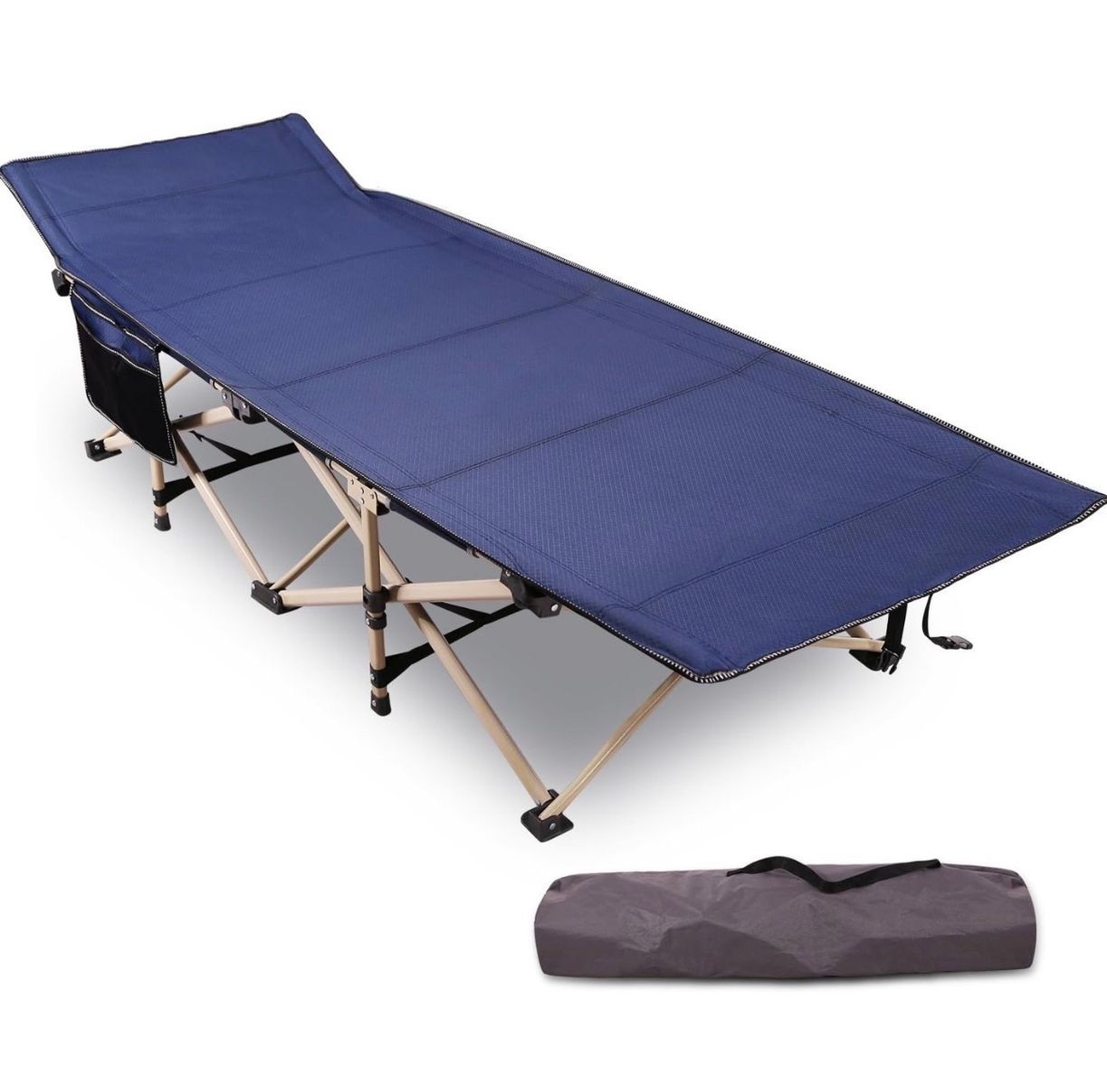 Brand new Folding Camping Cot Portable Sleeping Bed Heavy Duty 75" x 28" Blue with Carry Bag