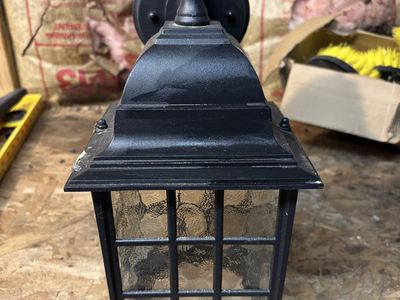 Outdoor Black Wall Sconce Light Fixture with Seeded Glass Panel