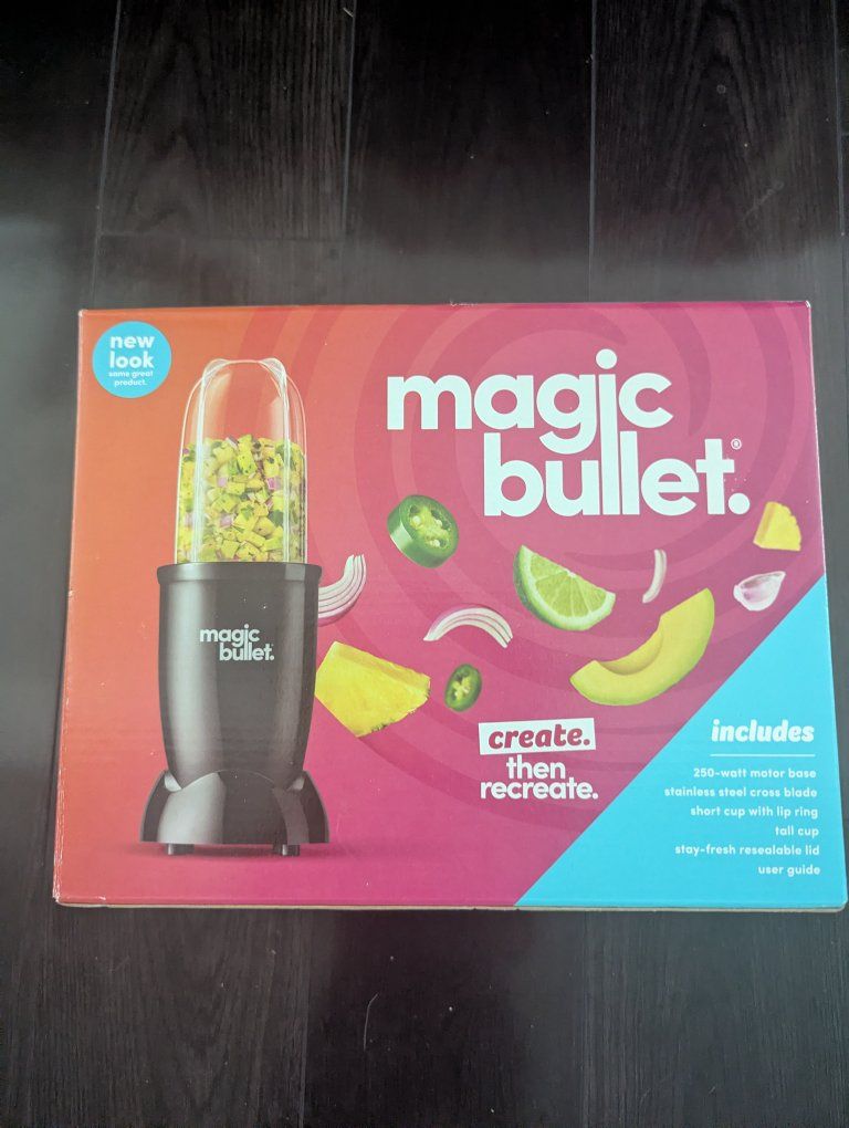 Magic Bullet 250-Watt Blender with Stainless Steel Cross Blade, Short & Tall Cups, Resealable Lid