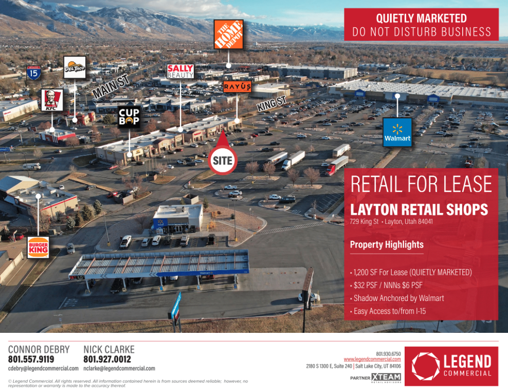 Walmart Anchored Existing Salon Space in Layton (1,200 SF)