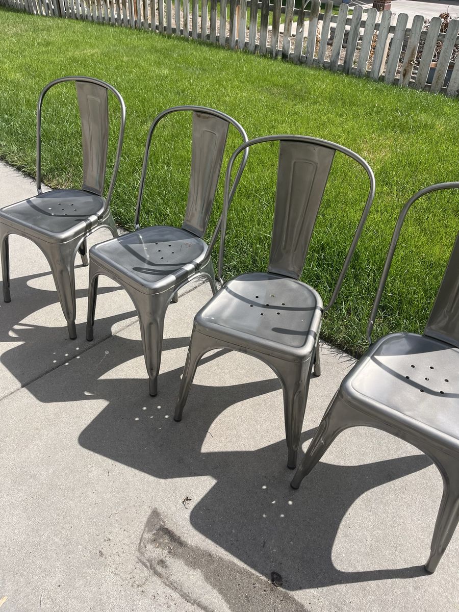 Authentic Tolix Metal Chairs Made in France Industrial