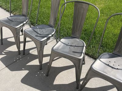 Authentic Tolix Metal Chairs Made in France Industrial