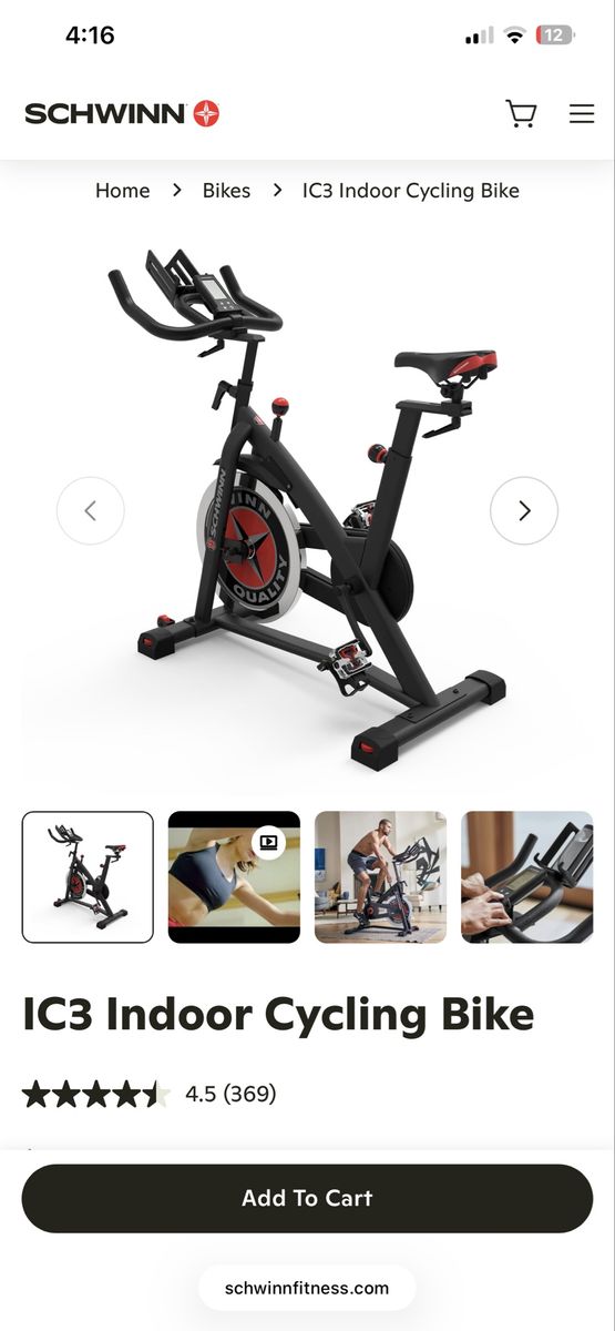 Schwinn IC3 Indoor Cycling Exercise Bike with Upgraded Seat